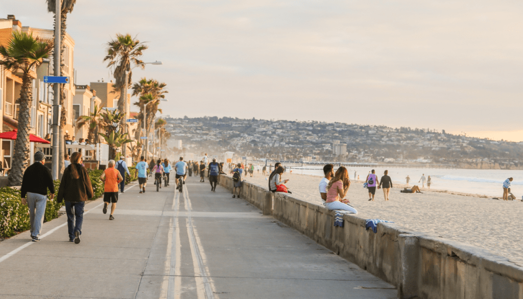 Walk or Bike the Mission Beach Boardwalk